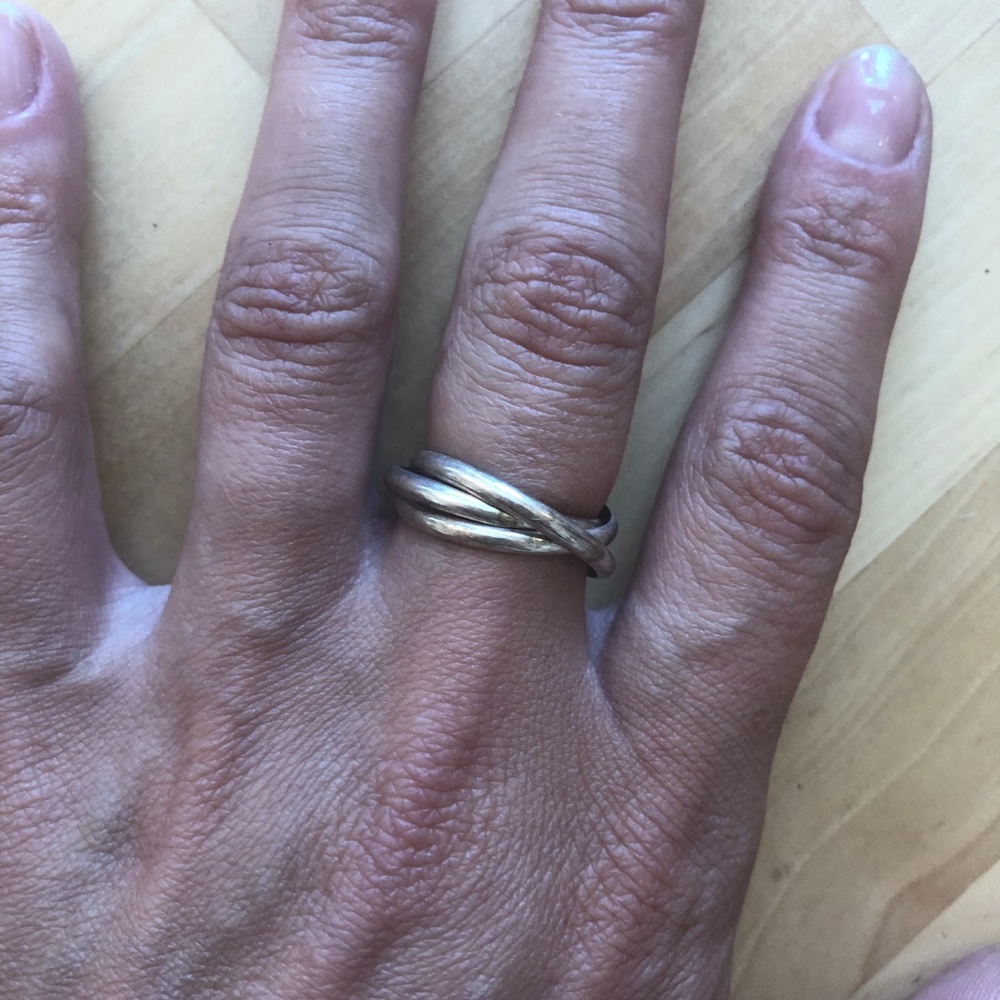 Silver Interlocking Rolling Ring - image 2